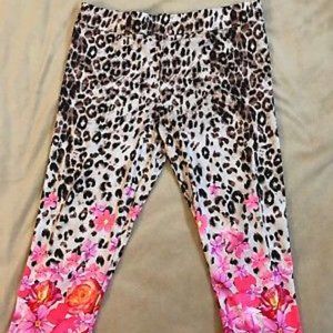Justice Leopard Floral Leggings